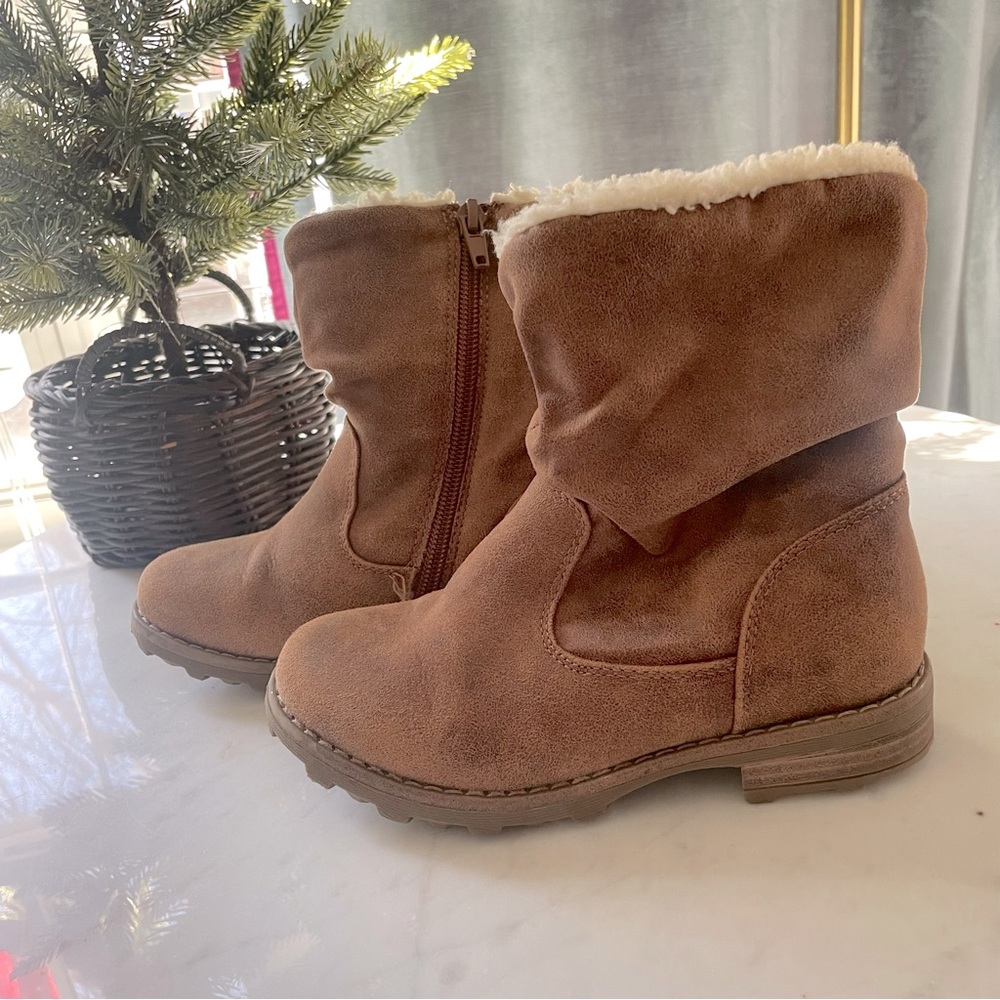 - EVA & ZOE Girl's 'SCRUNCHIE' Tan TALL BOOT - 12